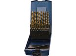 Set Di Punte Elicoidali Din 338 Tipo N Ø Nominale 1-13X0,5 Mm Hss Tin 25 Pezzi Cassetta In Plastica