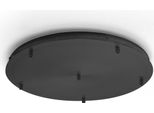 Rosone Tondo In Metallo Alice Nero IP20 Per Lampade A Sospensione - Base Da Soffitto Moderna, Attacco 6 Fori, Facile Installazione