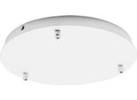 Rosone Tondo In Metallo Alice Bianco IP20 Per Lampade A Sospensione - Base Da Soffitto Moderna, Attacco 3 Fori, Facile Installazione