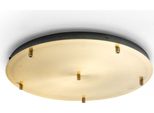 Rosone Tondo In Metallo Alice Ottone IP20 Per Lampade A Sospensione - Base Da Soffitto Moderna, Attacco 6 Fori, Facile Installazione