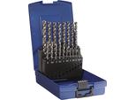 Set Di Punte Elicoidali Din 338 Tipo Tfl Ø Nominale 1-10X0,5 Mm Hss-Co5 Nitrurato Con Smusso 19 Pezzi Cassetta In Plastica
