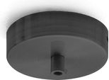 Rosone Tondo In Metallo Alice Nero IP20 Per Lampade A Sospensione - Base Da Soffitto Moderna, Attacco Centrale, Facile Installazione