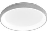 Krizia - Plafoniera Led Moderna 30W Dimmerabile- Luce Naturale 4000K, 2700Lm, Diffusore Opale, Alluminio Satinato Bianco, D.25 Cm, IP20