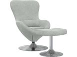 Vidaxl Sedia Egg Con Poggiapiedi Velluto Grigio Chiaro