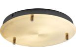 Rosone Tondo In Metallo Alice Ottone IP20 Per Lampade A Sospensione - Base Da Soffitto Moderna, Attacco 3 Fori, Facile Installazione
