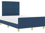 Vidaxl Struttura Letto Con Testiera Blu 160 X 200 Cm In Tessuto