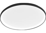 Krizia - Plafoniera Led 80W Dimmerabile - 5800Lm, Luce Calda 3000K, Diffusore Opale, Alluminio Nero, D. 70 Cm, IP20, Design Moderno