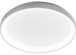 Krizia - Plafoniera Led Moderna 38W Dimmerabile- Luce Naturale 4000K, 3400Lm, Diffusore Opale, Alluminio Satinato Bianco, D.48 Cm, IP20