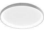 Krizia - Plafoniera Led Moderna 38W Dimmerabile - 3300Lm, Luce Calda 3000K, Diffusore Opale, Alluminio Satinato Bianco, D.38 Cm, IP20