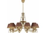 Casa Padrino Lampadario In Cristallo Barocco Ottone Con Patina / Marrone Scuro / Oro Ø 86 X H. 70 Cm