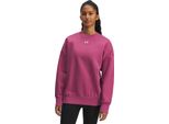 Under Armour Ua Rival Fleece Os Crew - Fucsia Crepuscolo, Taglia:Xs
