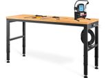 Succebuy Banco Da Lavoro 135 X 46 X 97 Cm, Regolabile In Altezza, Banco Da Lavoro Funzionale Con Prese Di Corrente