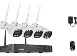 Sistema Di Telecamere Di Sicurezza Wireless, Risoluzione 5MP, Audio Bidirezionale, Impermeabile IP66, Telecamera 4PCS Da 5MP, Nessuno