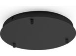 Rosone Tondo In Metallo Alice Nero IP20 Per Lampade A Sospensione - Base Da Soffitto Moderna, Attacco 3 Fori, Facile Installazione