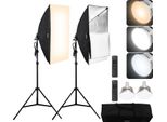 Set Softbox Da Studio Fotografico 50X70Cm 45W 3000-6500K Lampadine Led Per La Fotografia
