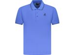 Elegante Polo Da Uomo In Blu: Maniche Corte Con Ricamo E Dettagli A Contrasto