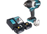 Avvitatore A Impulsi A Batteria Makita Dtw 1004 Rt 18 V 1050 Nm 1/2" Brushless + 2X Batteria Ricaricabile 5,0 Ah + Caricabatterie"