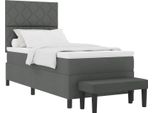 Syfax™ Letto A Molle Con Materasso Grigio Scuro 100 X 200 Cm Tessuto
