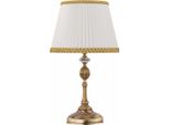 Casa Padrino Lampada Da Tavolo Barocca Ottone Con Patina / Bianco / Oro H. 51 Cm