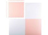 Tappetino Per Puzzle Ricokids In Schiuma Grande 60X60 Cm 4 Pezzi Bianco E Pesca