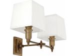 Casa Padrino Doppia Applique Ottone Antico / Bianco 40 Cm - Luci