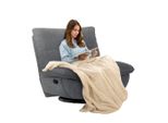 Set Poltrona Relax Flexispot XC6 Con Coperta, Poltrona Letto Manuale, Poltrona Girevole Con Funzione Dondolo, Poltrona Reclinabile Per Soggiorno, Poltrona Tv (Grigio Chiaro)