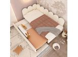 Sweiko Daybed 90X200Cm, Daybed Divano Letto Per Bambini 90X190Cm, Velluto, Beige, Senza Materasso