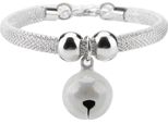 Collare Per Gatti, Nylon, Con Campanellino E Catena Di Prolunga, Bianco, Accessori Per Animali Domestici