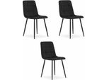 Valora Kara Chair Nero Set Da 3 - Set Di 3 Sedie Nere Per Una Soluzione Di Seduta Completa