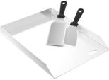 Yuenfong Piastra Per Grigliare In Acciaio Inox Bbq Plancha Universale Per Barbecue A Carbonella E A Gas Piastra Per Grigliare Per Una Distribuzione Uniforme Del Calore Vassoio Per Grigliare Con Spatola Per Grigliare Inclusa (30X40Cm)
