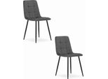 Valora Kara Chair Grigio Scuro X2 - Set Di 2 Sedie Grigie In Toni Tenui
