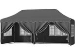 Gazebo Pieghevole Bolt Edge 3X6 M – Nero – Gazebo Con 6 Pareti Laterali – Impermeabile – UV50+ – Tenda Da Giardino – Tenda Per Feste