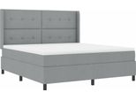 Vidaxl Led Letto A Molle Con Materasso Grigio Chiaro 180 X 200 Cm Tessuto
