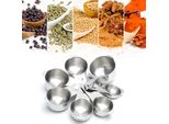 7Pcs Casa Fai Da Te Kit Tazza Di Misura In Acciaio Inox Torta Cucina Cottura Cottura Cucchiaio Di Misura7Pcs Set