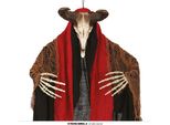 Voodoo Ram Scheletro Decorazione Halloween Appeso Figura Spaventoso Teschio Scultura Fantasmi Panno Rosso Misterioso Eerie Unico Decor Design Artistico, Colore: Nero