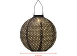 1.03 Lanterna Solare Di Carta Di Alta Qualità - Ø 25 Cm Circa - Illuminata A Led - Colore: Nero (Rotondo)