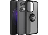 Avizar, Hulle Oppo Reno 13 Pro Anello Magnetico Traslucido, Nero
