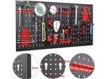 Bolt Edge Parete Portautensili – 120X60 Cm – Pannello Forato – Parete Portautensili – Organizer Per Utensili – Metallo – Nero/Rosso