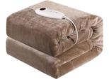 Coperta Elettrica 180X130 Cm – Marrone – Coperta Elettrica Per 1 Persona – Flanella – 6 Livelli Di Temperatura – Lavabile – Protezione Contro Il Surriscaldamento – Timer