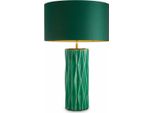 Casa Padrino Lampada Da Tavolo In Ceramica Verde / Ottone Antico H. 88,5 Cm