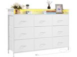 Cassettiera Con 9 Cassetti In Tessuto Cassettiera Per Armadio Luci Led Bianco