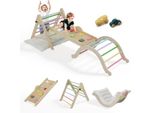 Fch Struttura Per Arrampicata 5 In 1 Triangolo Di Arrampicata & Arco Di Arrampicata & Scala & Scivolo, Struttura Per Arrampicata Con Cuscini， Parco Giochi 1-3 Anni E Scivolo