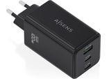 Aisens Asch-100W3P052-Bk Caricatore Da Parete Usb-A E Usb-C Nero Nero Taglia Unica