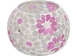 Senza Marca Lanterna Holly L Bianco Rosa Palla Di Vetro 10X14X14Cm | 2 Pz