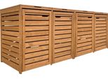 Axi Lex Copribidone Spazzatura In Legno Marrone - Copri Bidone Spazzatura 4 Contenitore - Max. 240L - Copribidone Spazzatura Esterno Con Eccellente Ventilazione