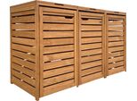 Axi Lex Copribidone Spazzatura In Legno Marrone - Copri Bidone Spazzatura 3 Contenitore - Max. 240L - Copribidone Spazzatura Esterno Con Eccellente Ventilazione