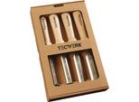 Set Di Scalpelli Da Intaglio 10,16,20,26 Mm Manico In Faggio Bianco Forma Ulmer 4 Pezzi