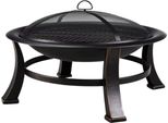 Focolare Bolt Edge – 76 Cm – Per Esterni – Con Barbecue, Parascintille E Coperchio – Metallo Massiccio