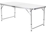 Tavolo Da Campeggio Bolt Edge 5 Pezzi – Tavolo Pieghevole In Alluminio Con 4 Sgabelli – Regolabile In Altezza 55/60/70 Cm – Outdoor E Giardino – 120 Cm – Bianco/Argento