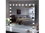 Vanitii Hollywood Specchio Per Il Trucco 100Cm X 80Cm Con Illuminazione 20 Luci Dimmer 3 Modalità Di Illuminazione Specchio Per Il Trucco Per Il Bagno Tavolo Da Toilette Bianco